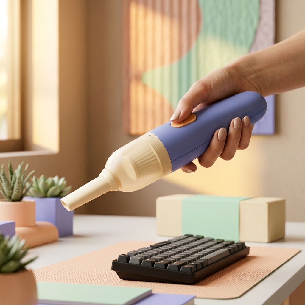 USB Keyboard Vacuum Concept — A Slim Detail-Cleaning Design for Thoughtful Tech-Care Routines & Colorful Home-Office Setups