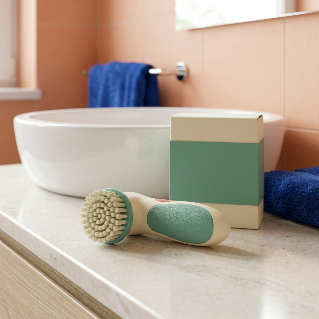 Handheld Electric Cleaning Brush Concept — Seafoam & Ivory Detail-Care Design for Thoughtful Sink-Side Routines and Small-Space Home Resets