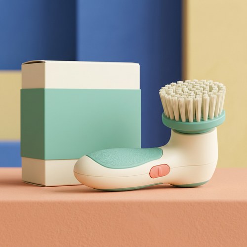 Handheld Electric Cleaning Brush Concept — Seafoam & Ivory Detail-Care Design for Thoughtful Sink-Side Routines and Small-Space Home Resets