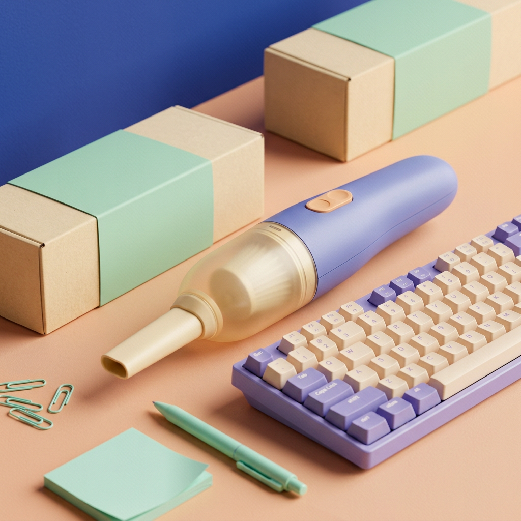 USB Keyboard Vacuum Concept — A Slim Detail-Cleaning Design for Thoughtful Tech-Care Routines & Colorful Home-Office Setups