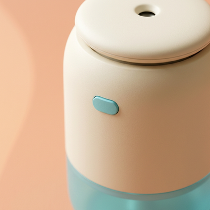 Cream & Aqua Mini USB Desktop Humidifier — A Colorful Compact Design Concept for Thoughtfully Arranged Desks & Living Spaces