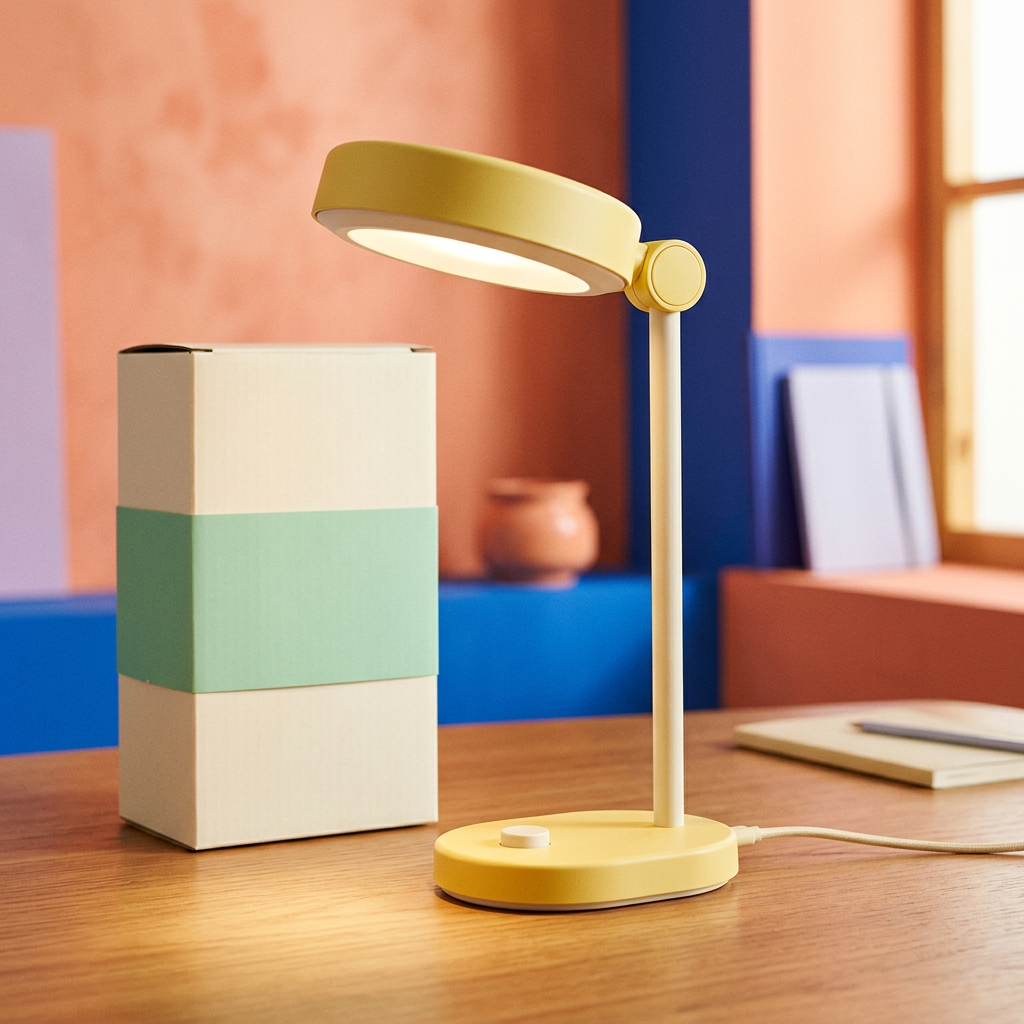 Lemon & Cream USB Desk Lamp — A Cheerful Oval-Head Lighting Concept for Reading Corners, Study Desks & Creative Workspaces