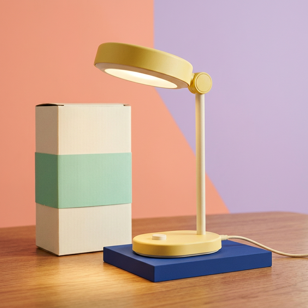 Lemon & Cream USB Desk Lamp — A Cheerful Oval-Head Lighting Concept for Reading Corners, Study Desks & Creative Workspaces