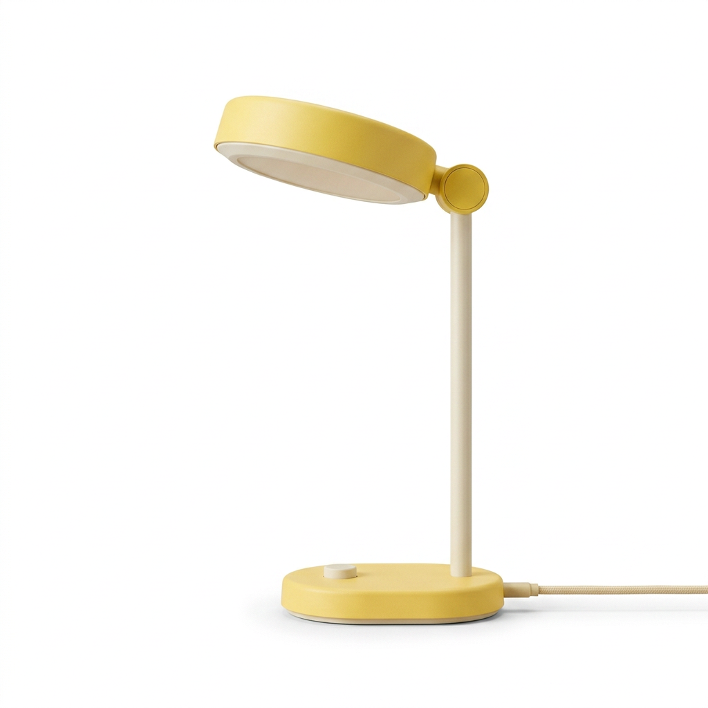 Lemon & Cream USB Desk Lamp — A Cheerful Oval-Head Lighting Concept for Reading Corners, Study Desks & Creative Workspaces